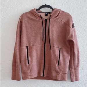 Pink Adidas Zip Up Hoodie